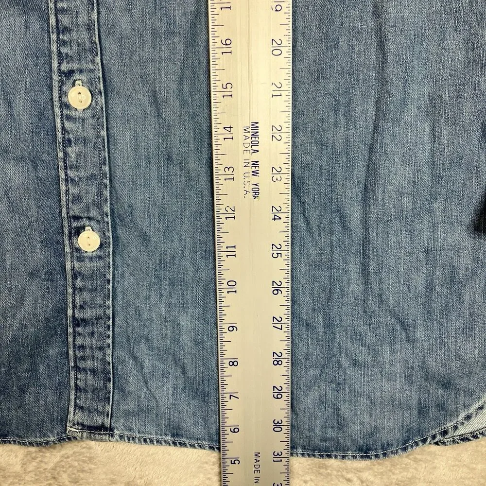 J.Crew Midweight Denim Workshirt Mens XXL Blue Cotton Dual Pocket Button Front